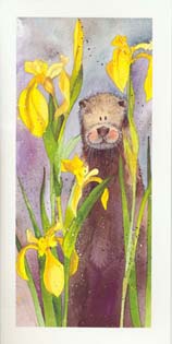 Otter 'Yellow Flags' greeting card (Alex Clark)