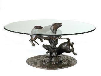 Bronze Otter Sculpture coffee table (Mark Stoddart)